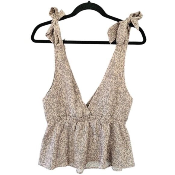 Pink Lily Tops - Pink Lily Womens Sleeveless Tie-Strap Peplum Top M 100% Polyester